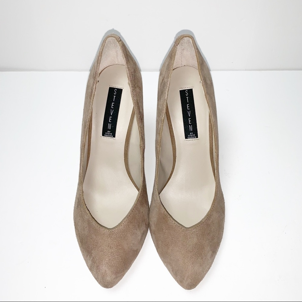 STEVEN BY STEVE MADDEN Taupe Suede Heels 9.5 - Picture 3 of 8